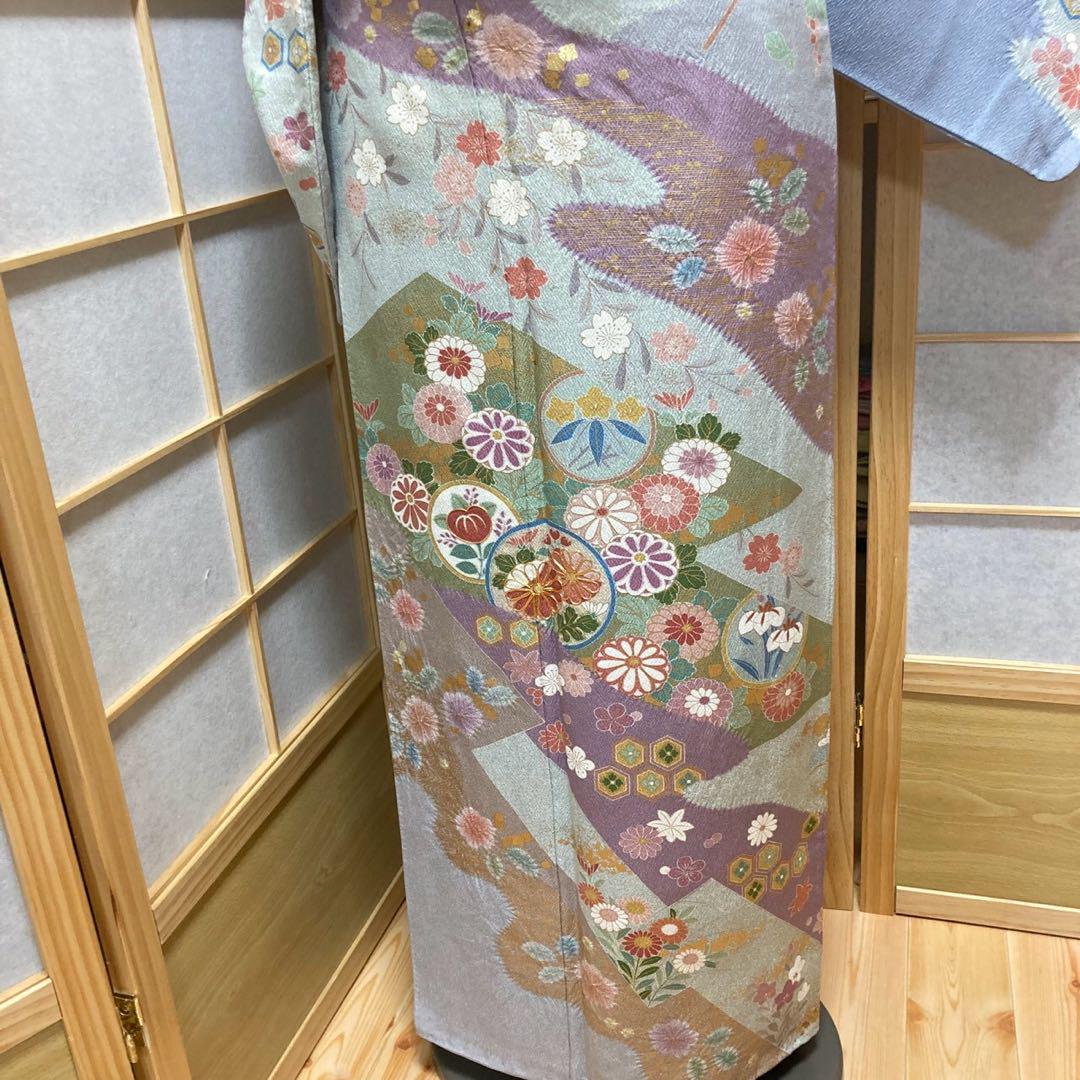 3914# Japanese Kimono Vintage Womens Silk Fabric Robe Kimono only sold