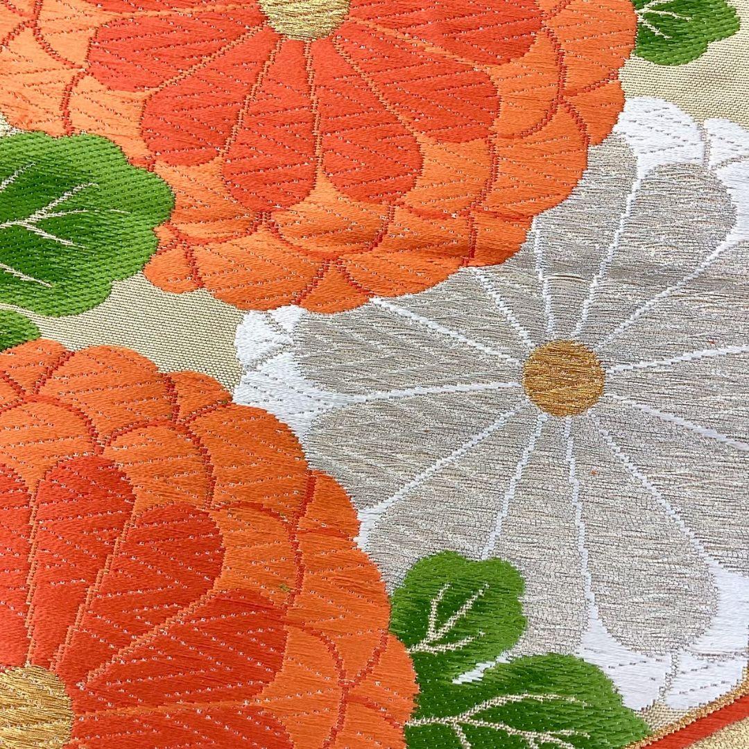 4727# Japanese Vintage Fukuro Obi Belt Kimono Fabric Silk Traditional Embroidery