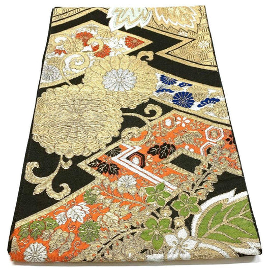 4160# Japanese Vintage Fukuro Obi Belt Kimono Fabric Silk Traditional Untailored