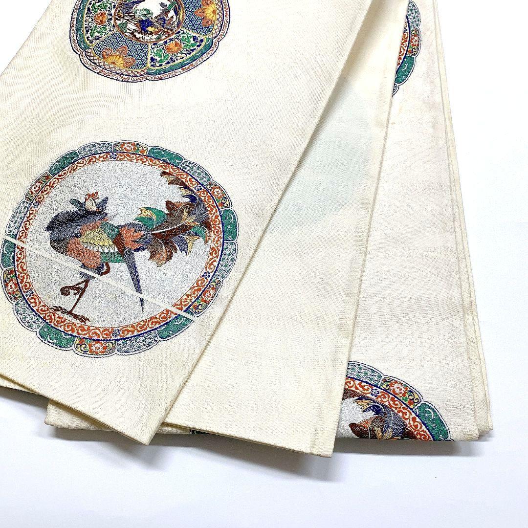 4074# Japanese Vintage Fukuro Obi Belt Kimono Fabric Silk Traditional