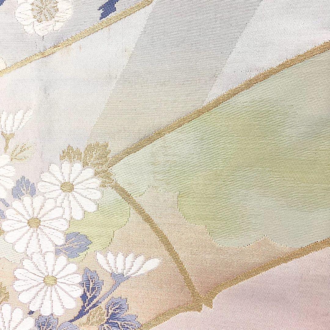 4258# Japanese Vintage Fukuro Obi Belt Kimono Fabric Silk Traditional Embroidery