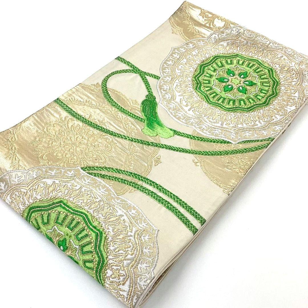 4731# Japanese Vintage Fukuro Obi Belt Kimono Fabric Silk Traditional