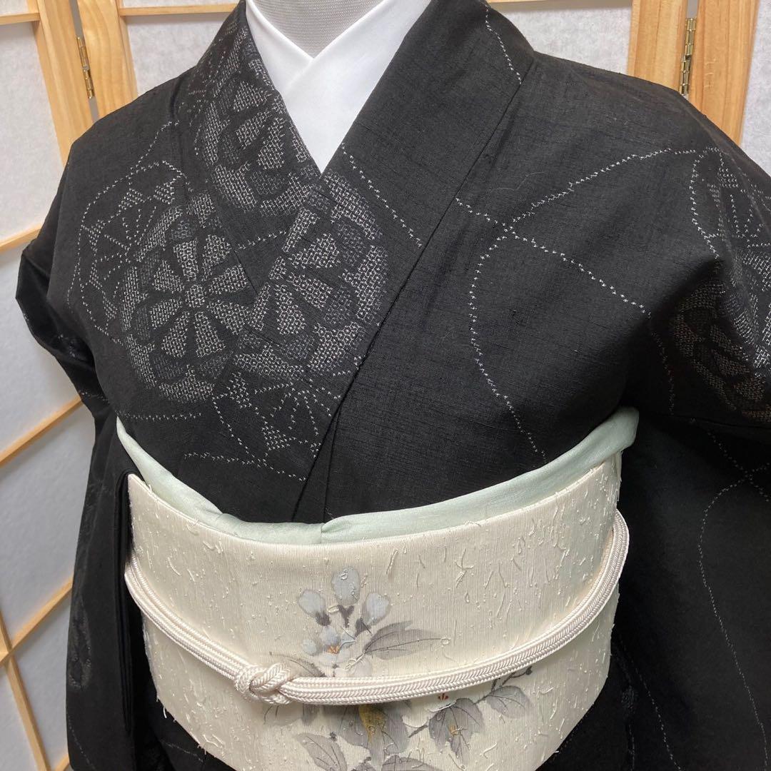 2267# Japanese Kimono Vintage Womens Silk Pongee Fabric Robe Kimono only sold