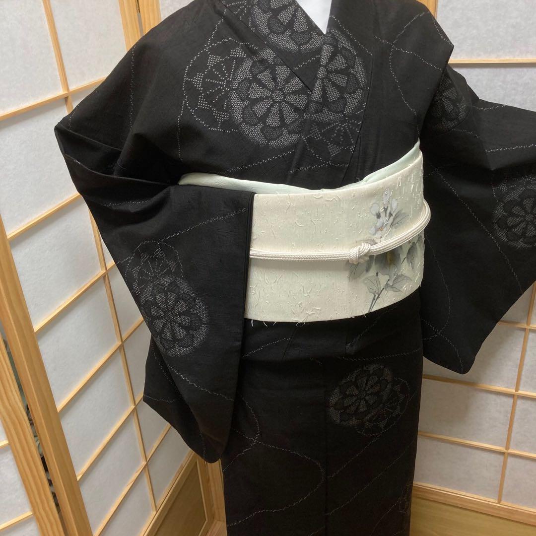 2267# Japanese Kimono Vintage Womens Silk Pongee Fabric Robe Kimono only sold