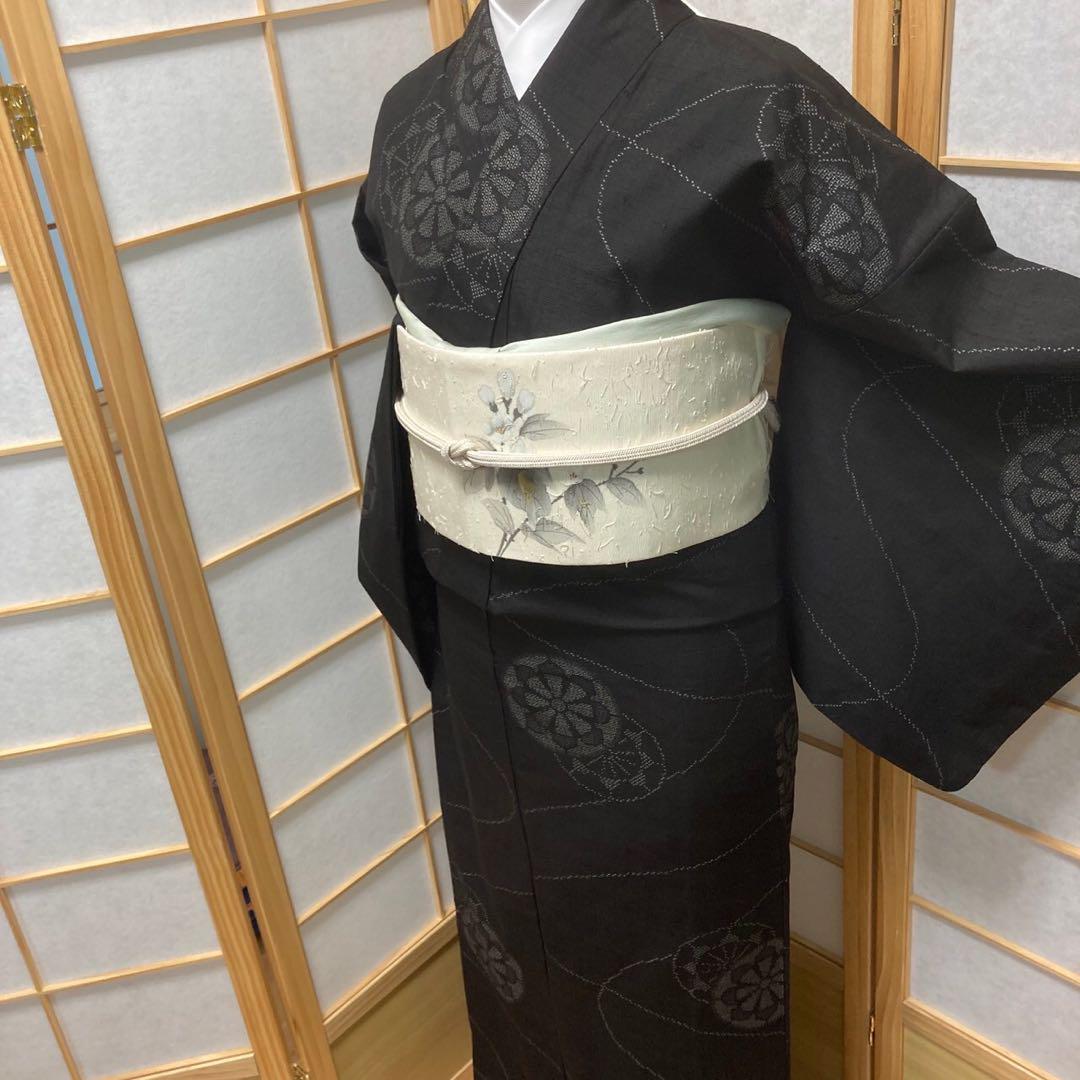 2267# Japanese Kimono Vintage Womens Silk Pongee Fabric Robe Kimono only sold