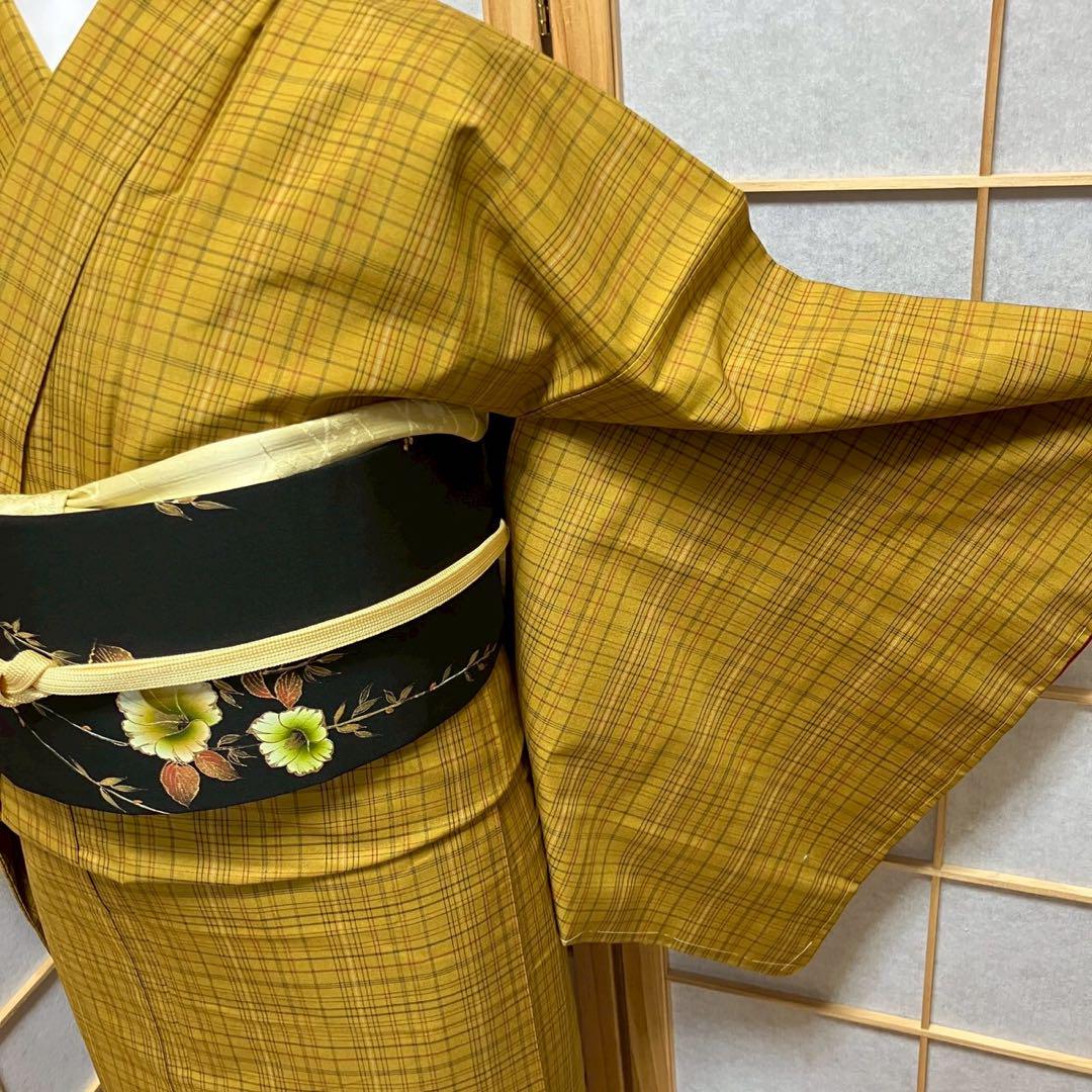 4376# Japanese Kimono Vintage Womens Silk Pongee Fabric Robe Kimono only sold