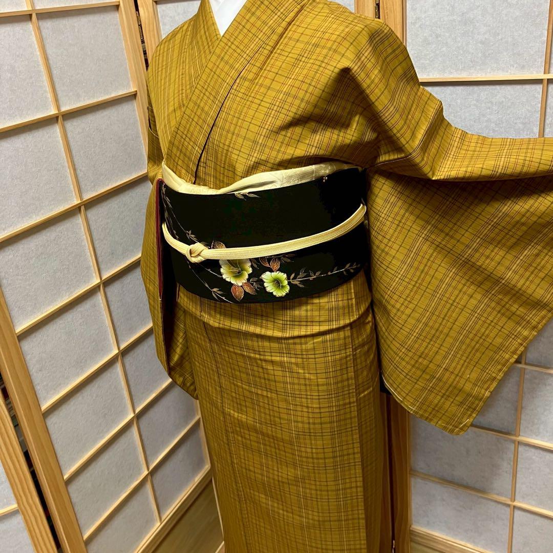 4376# Japanese Kimono Vintage Womens Silk Pongee Fabric Robe Kimono only sold