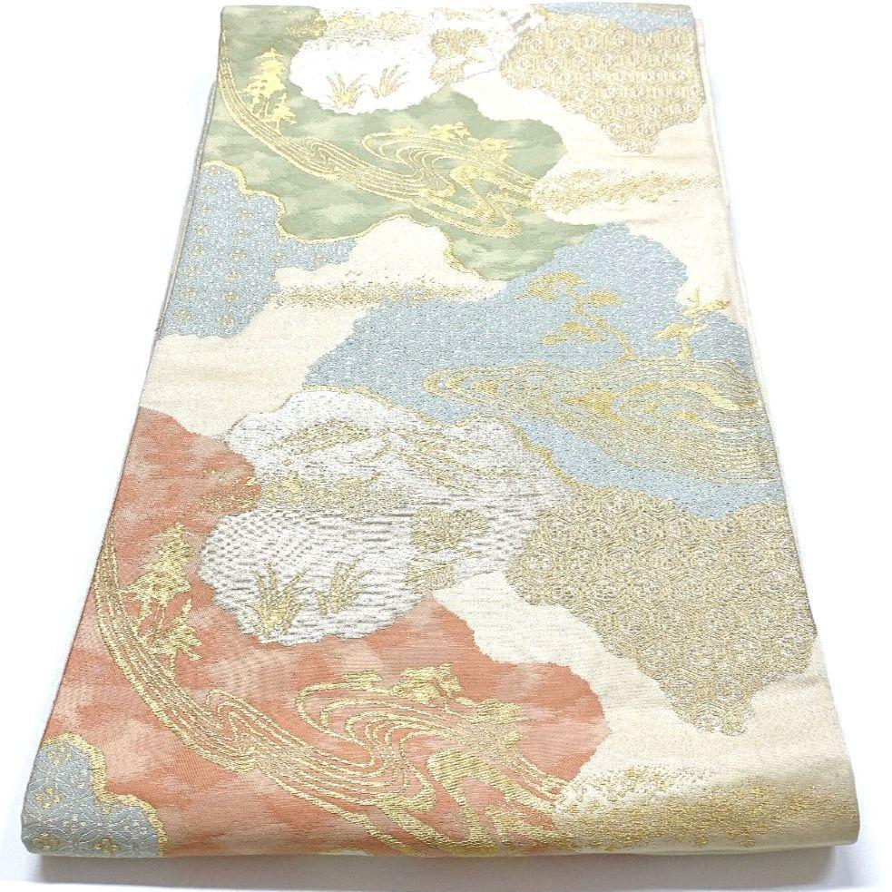 4529# Japanese Vintage Fukuro Obi Belt Kimono Fabric Silk Traditional