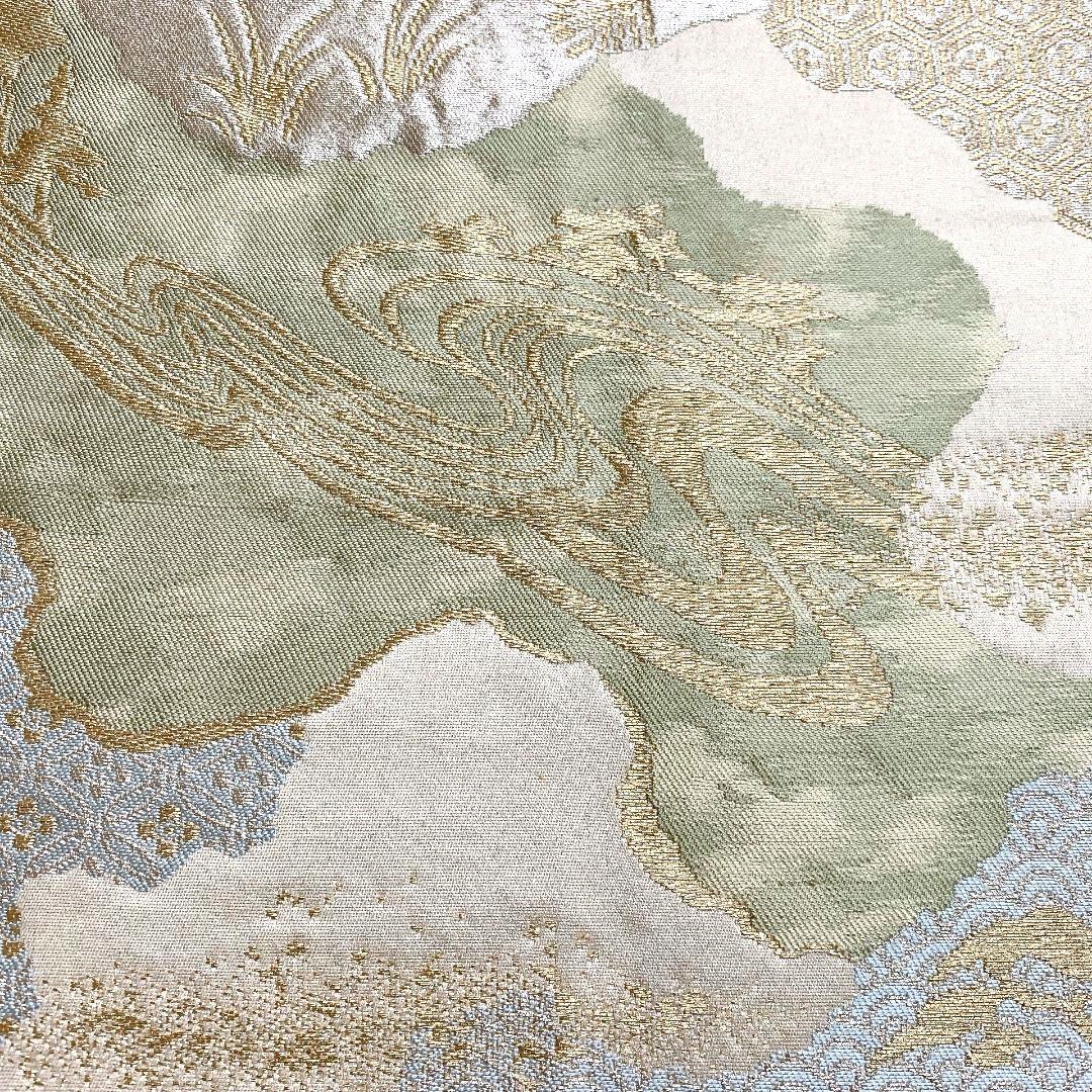 4529# Japanese Vintage Fukuro Obi Belt Kimono Fabric Silk Traditional