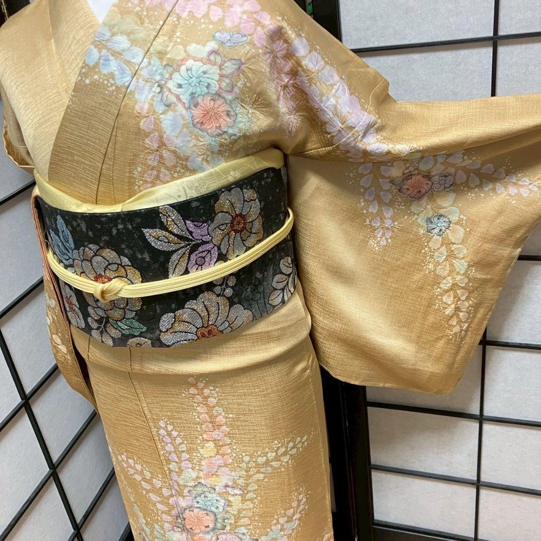 4385# Japanese Kimono Vintage Womens Silk Fabric Robe Kimono only sold Shibori