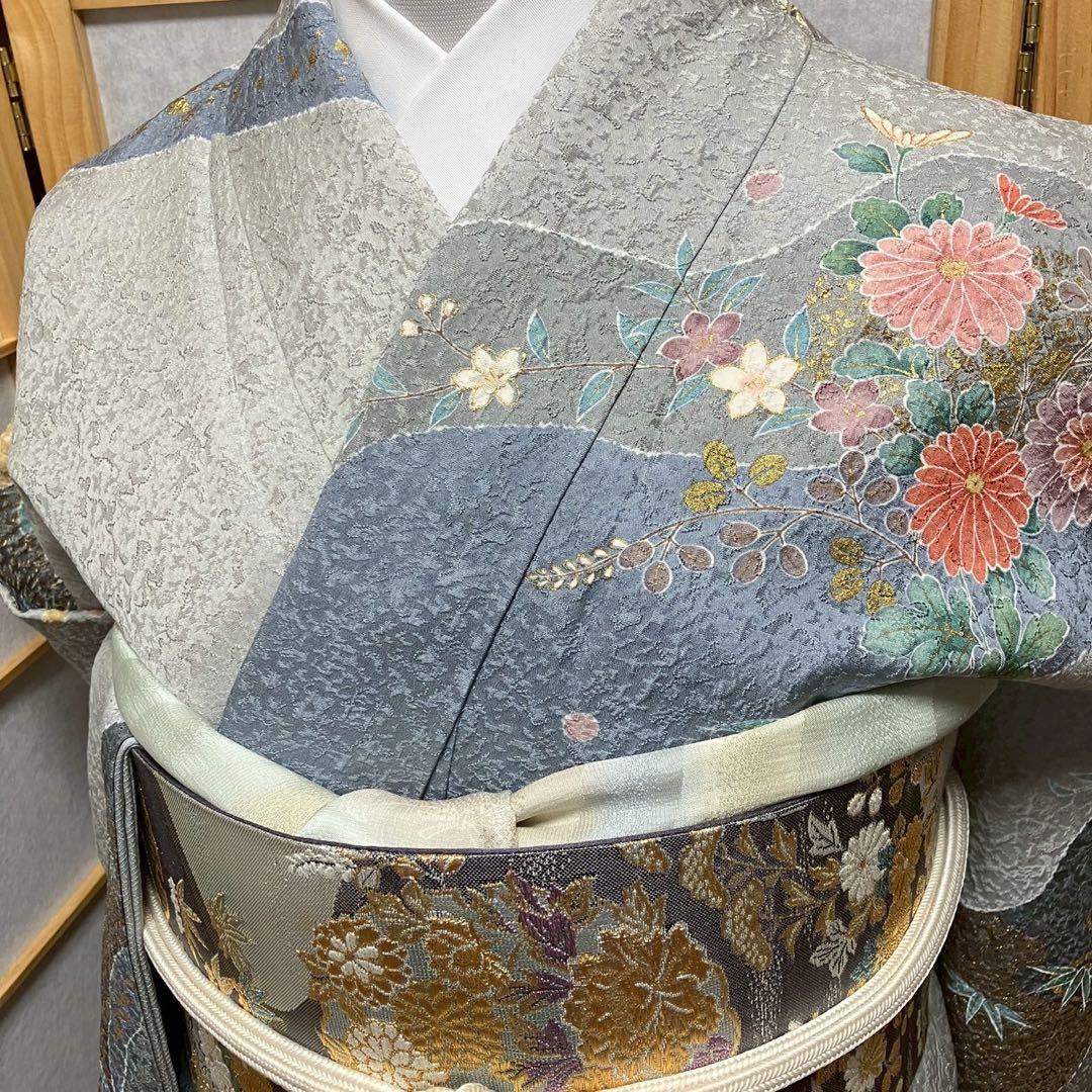 8093# Japanese Kimono Vintage Womens Silk Fabric Robe Kimono only sold
