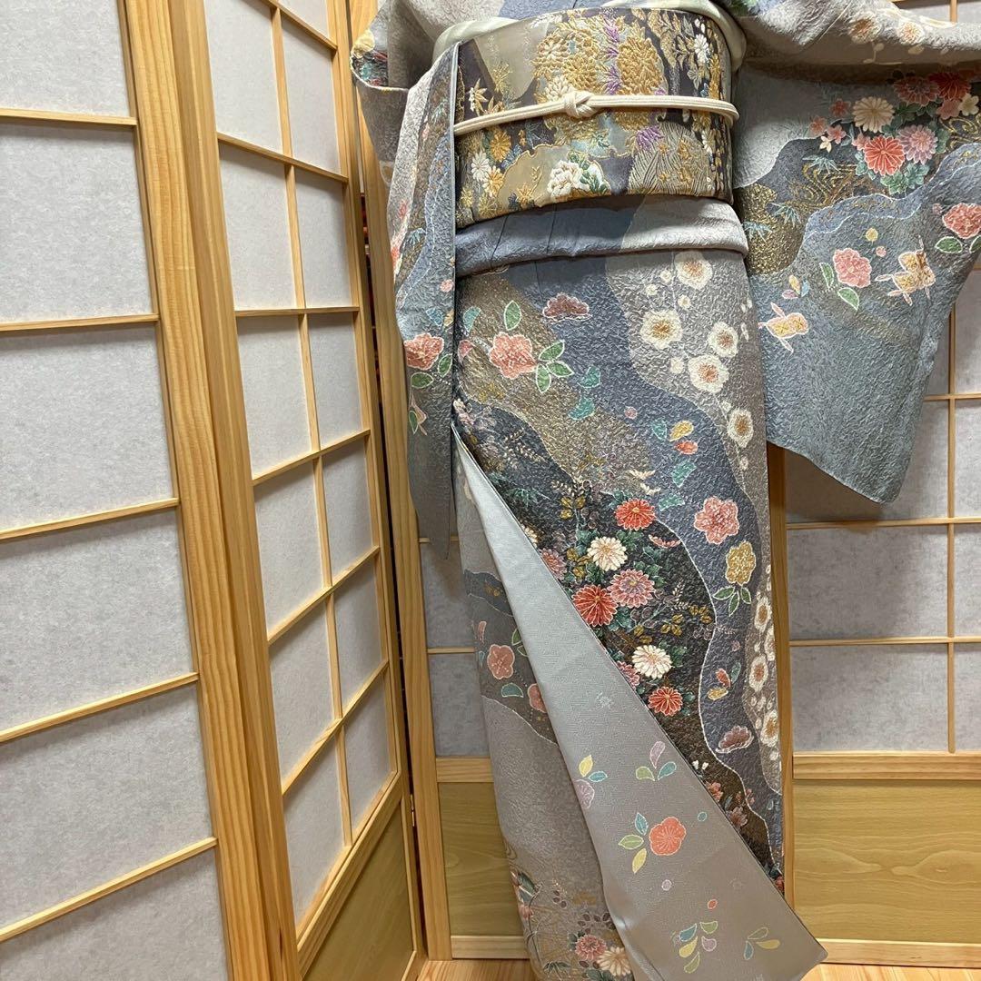 8093# Japanese Kimono Vintage Womens Silk Fabric Robe Kimono only sold