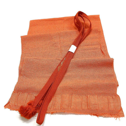 5427# Japanese Kimono Accessory Vintage Obiage and Obijime 2-piece Set Silk