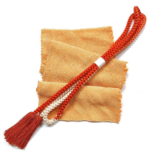 4194# Japanese Kimono Accessory Obiage and Obijime 2-piece Set Silk Shibori