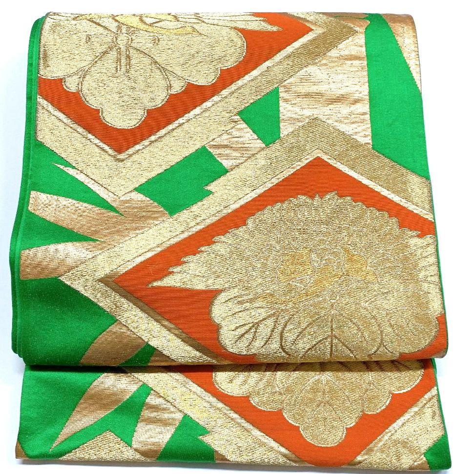 4133# Japanese Vintage Fukuro Obi Belt Kimono Fabric Silk Traditional Untailored