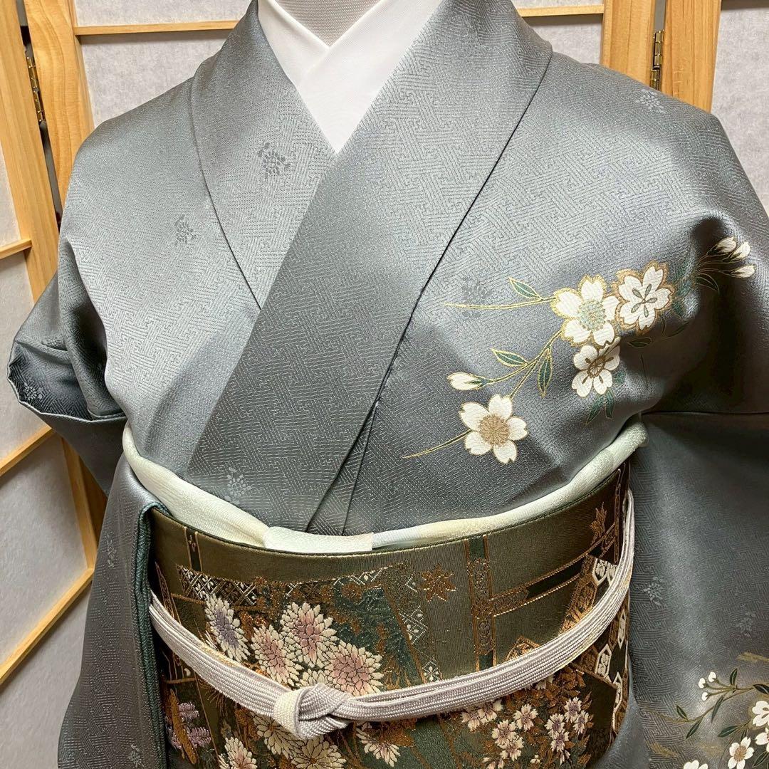8082# Japanese Kimono Vintage Womens Silk Fabric Robe Kimono only sold