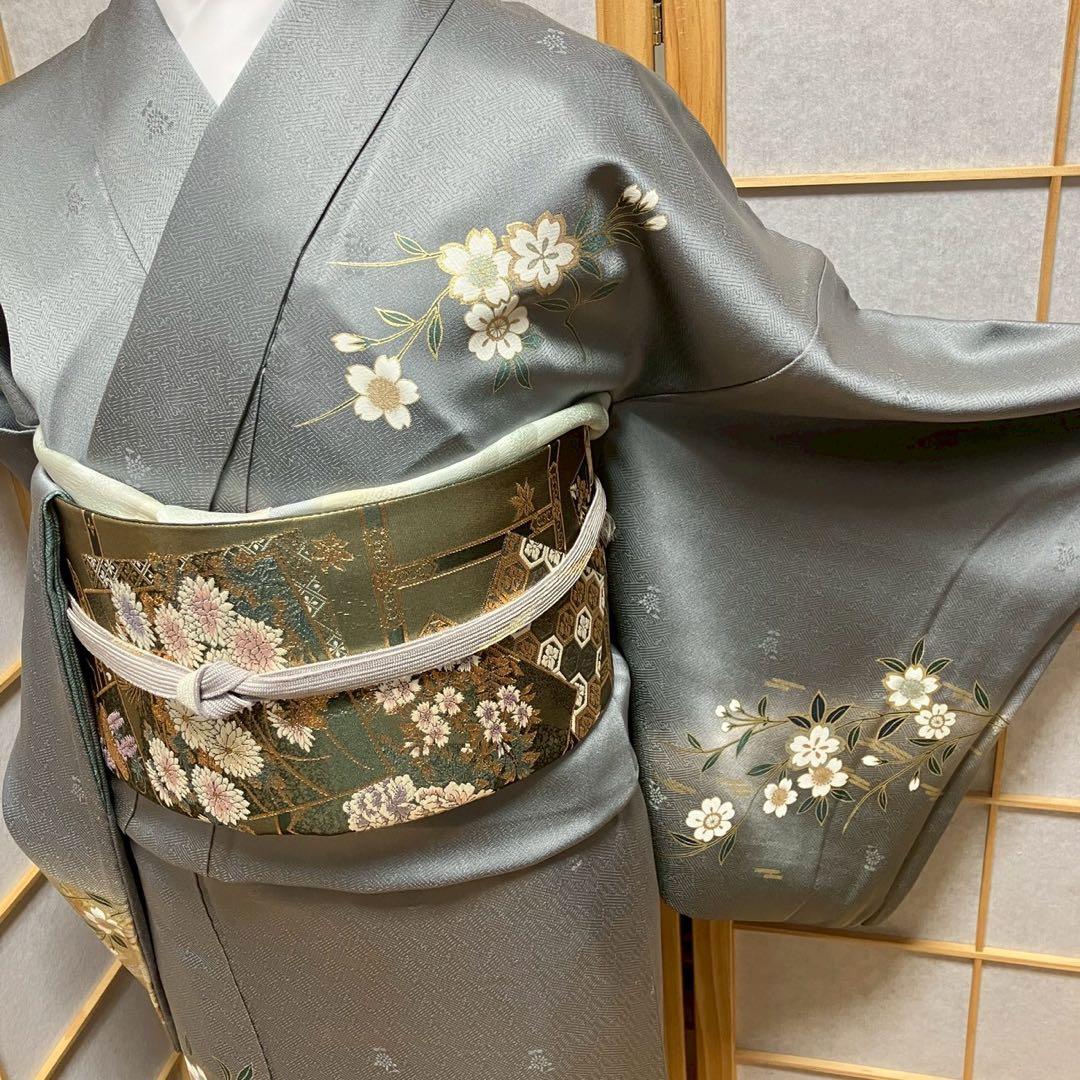 8082# Japanese Kimono Vintage Womens Silk Fabric Robe Kimono only sold