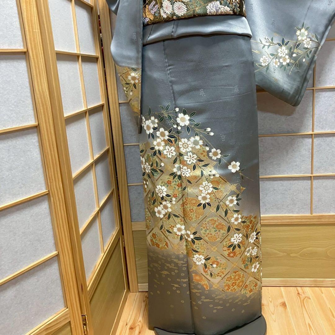 8082# Japanese Kimono Vintage Womens Silk Fabric Robe Kimono only sold