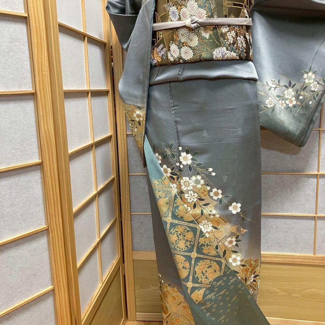 8082# Japanese Kimono Vintage Womens Silk Fabric Robe Kimono only sold