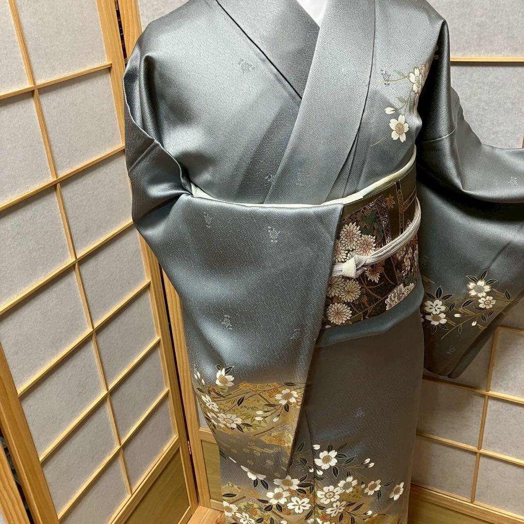 8082# Japanese Kimono Vintage Womens Silk Fabric Robe Kimono only sold