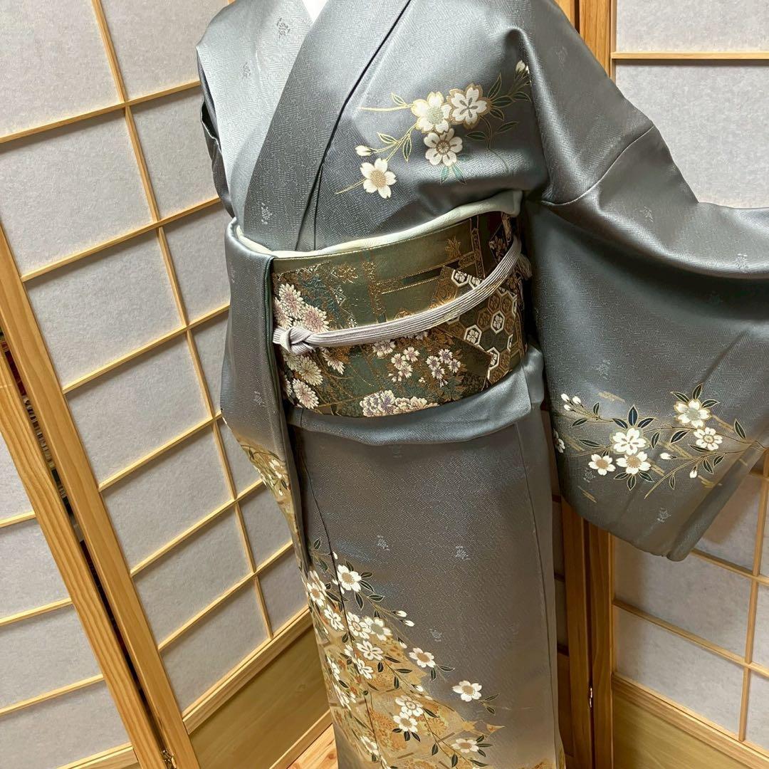 8082# Japanese Kimono Vintage Womens Silk Fabric Robe Kimono only sold