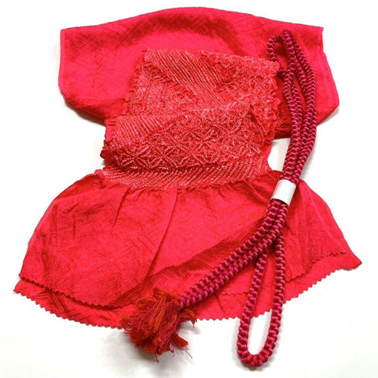 3364# Japanese Kimono Accessory Vintage Obiage and Obijime 2-piece Set Silk
