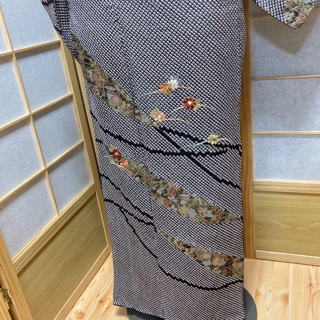 3920# Japanese Kimono Vintage Womens Silk Fabric Robe Kimono only sold Shibori