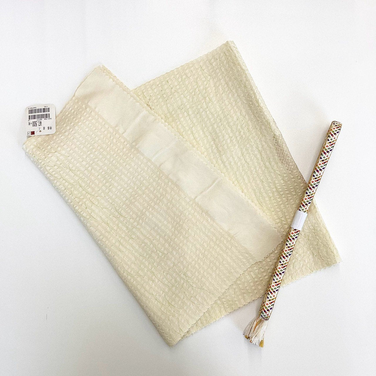 ［9222］帯締め 帯揚げ セット 京染小紋 ふくれ織 正絹 着物 帯絞め