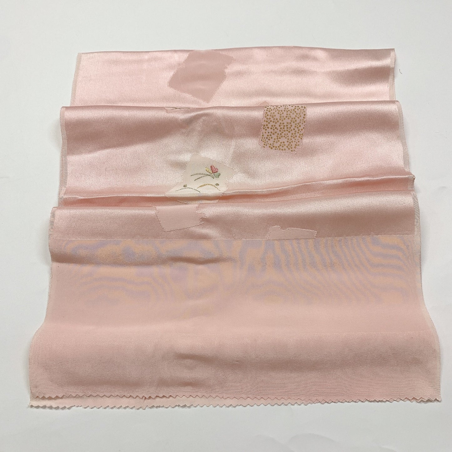 ［8656］帯締め 帯揚げ セット 色紙吉祥文様 金彩 刺繍 正絹 着物 帯絞め