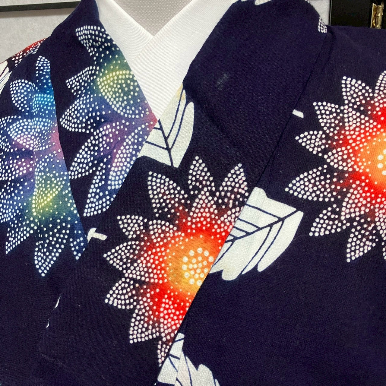 8767# Japanese Yukata Womens Vintage Fabric Cotton Robe Kimono Traditional