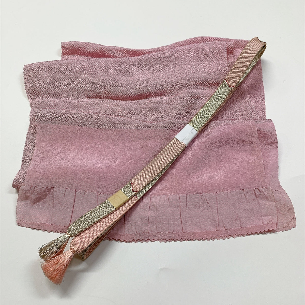 ［9818］帯締め 帯揚げ セット 縮緬 銀糸 正絹 着物 帯絞め