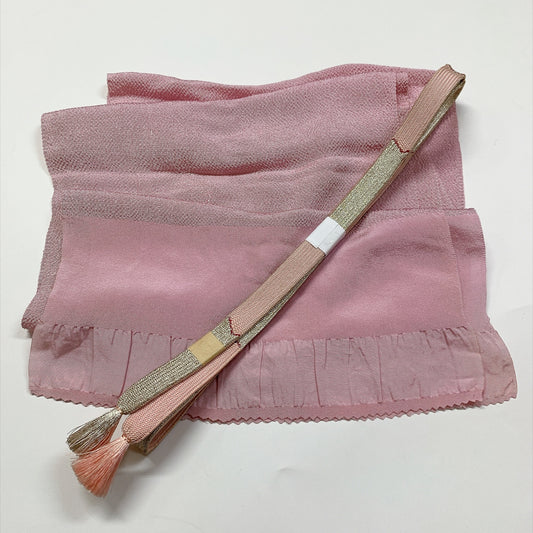 ［9818］帯締め 帯揚げ セット 縮緬 銀糸 正絹 着物 帯絞め