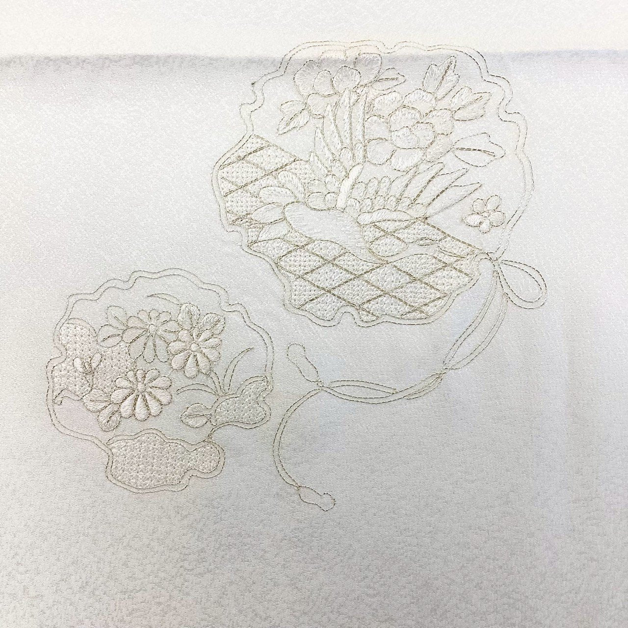 ［8271］帯締め 帯揚げ セット 草花吉祥文様 金糸 正絹 着物 帯絞め