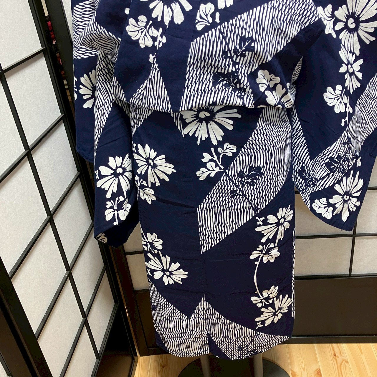［9429］浴衣 草花文様 ゆかた レディース 綿 リメイク
