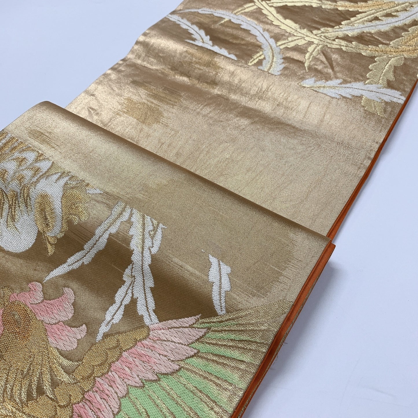 ［8943］袋帯 鳳凰文様 金彩 六通 正絹 着物 フォーマル