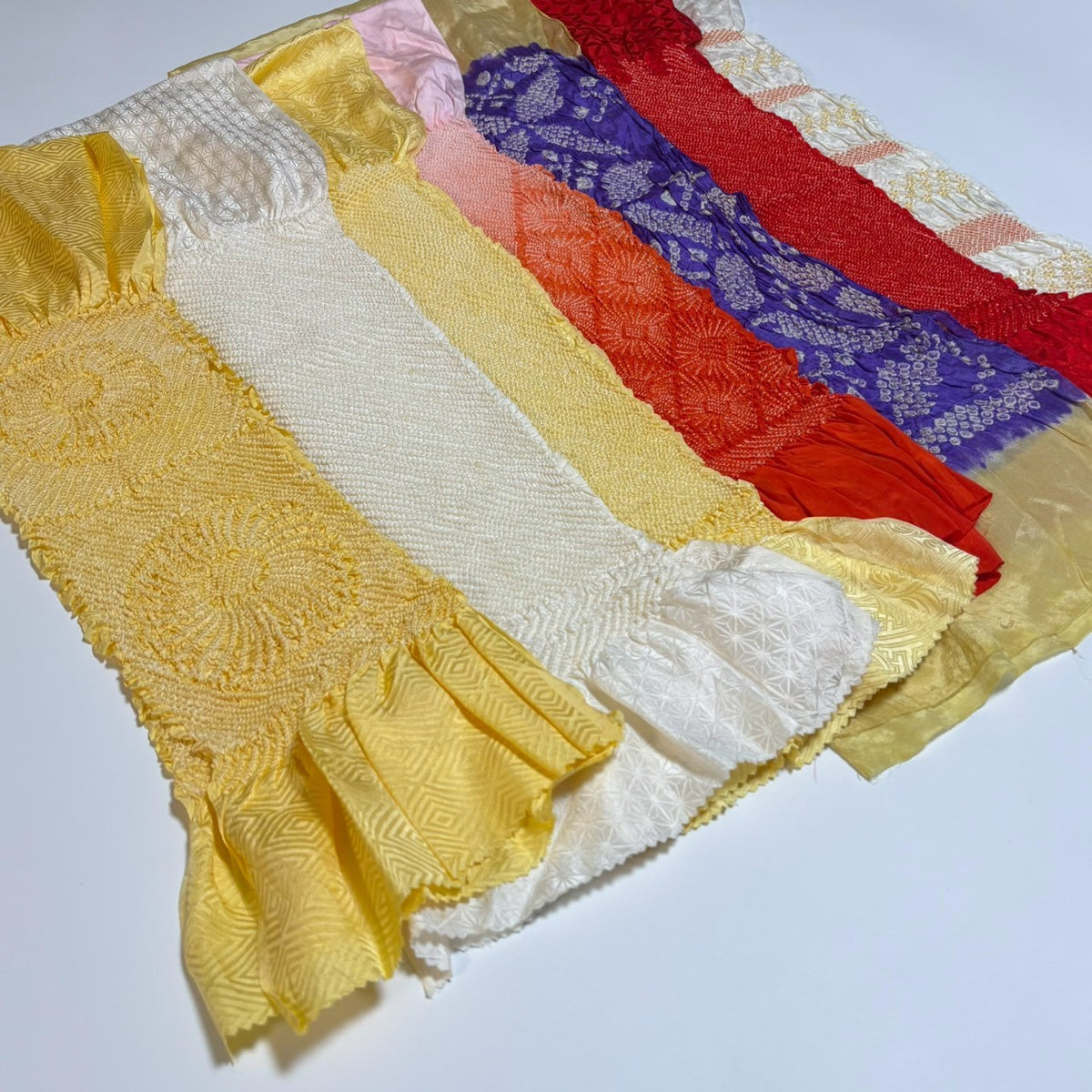0261# Japanese Vintage Bundle 35pcs Set Bulk Obiage Kimono Silk Wholesale