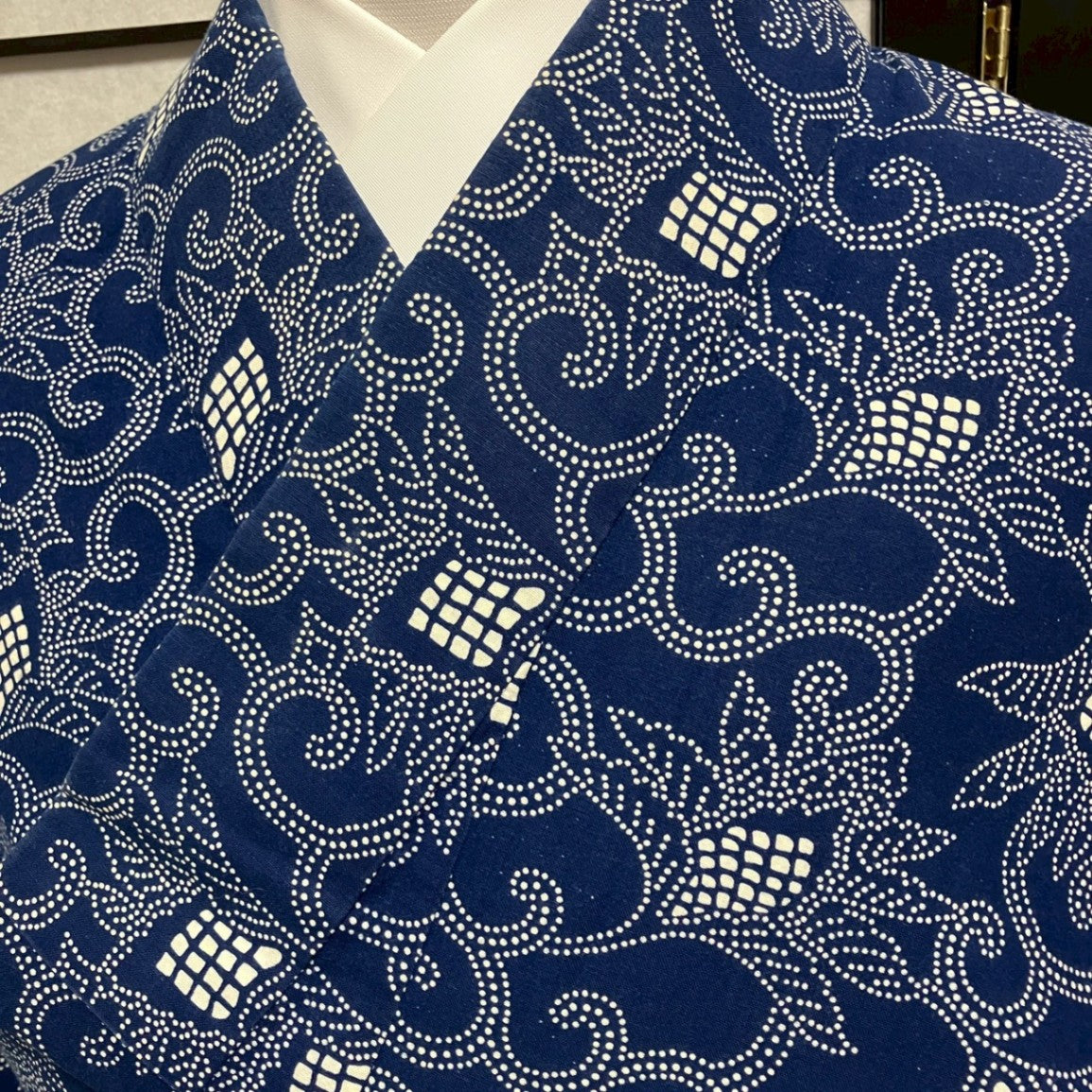 ［9120］浴衣 花唐草文様 ゆかた レディース 綿 リメイク