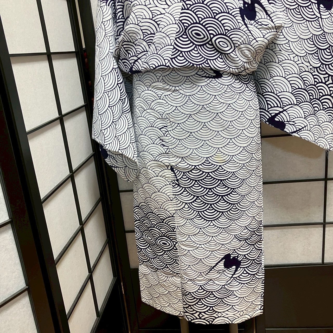 ［9104］浴衣 青海波燕文様 ゆかた 綿 レディース リメイク