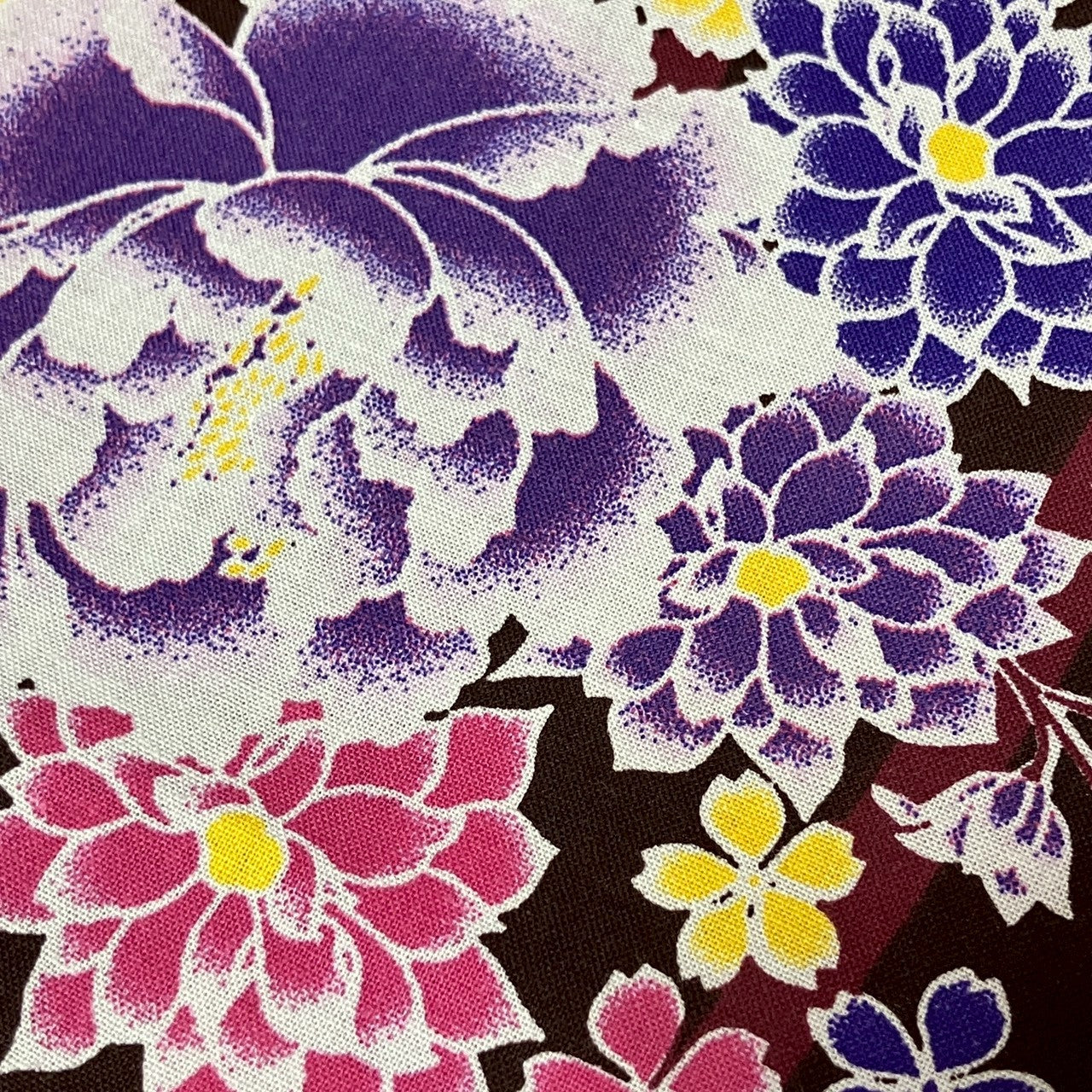 ［9137］浴衣 美品 花束立湧文様 ゆかた レディース 綿 リメイク