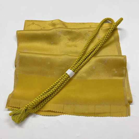 8603# Japanese Kimono Accessory Vintage Obiage and Obijime 2-piece Set Silk