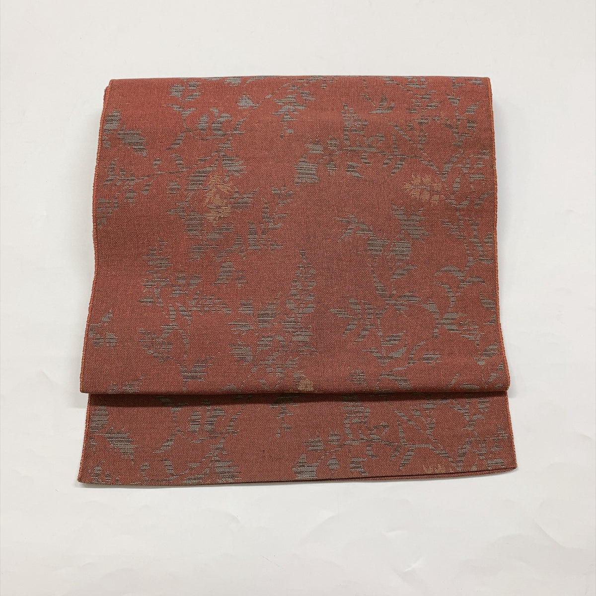 ［9395］名古屋帯 草葉文様 金糸 八寸 正絹 着物