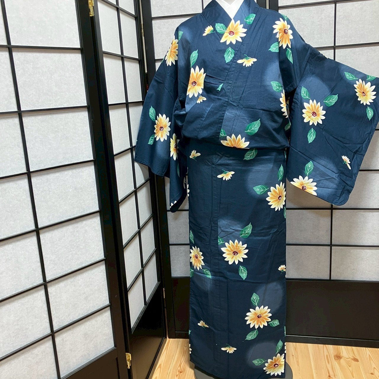 8771# Japanese Yukata Womens Vintage Fabric Cotton Robe Kimono Traditional