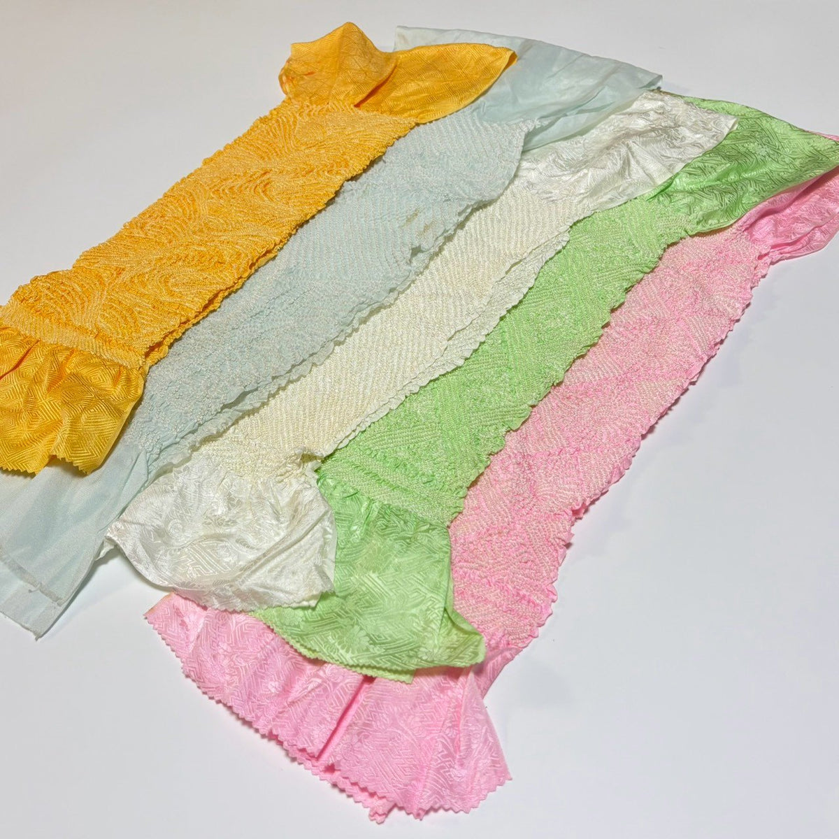 0261# Japanese Vintage Bundle 35pcs Set Bulk Obiage Kimono Silk Wholesale