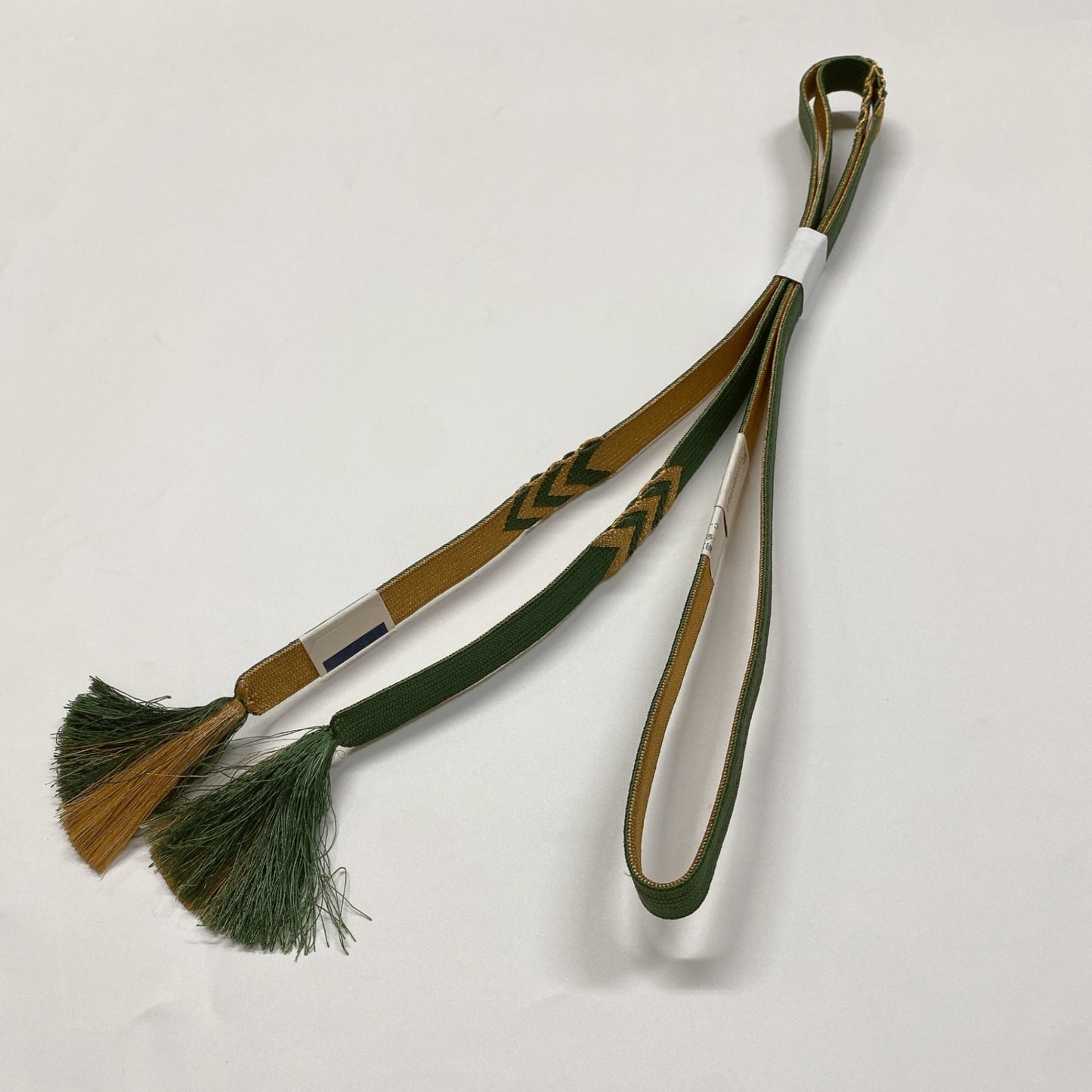 ［8338］帯締め 帯揚げ セット 草花流水文様 金糸 正絹 着物 帯絞め