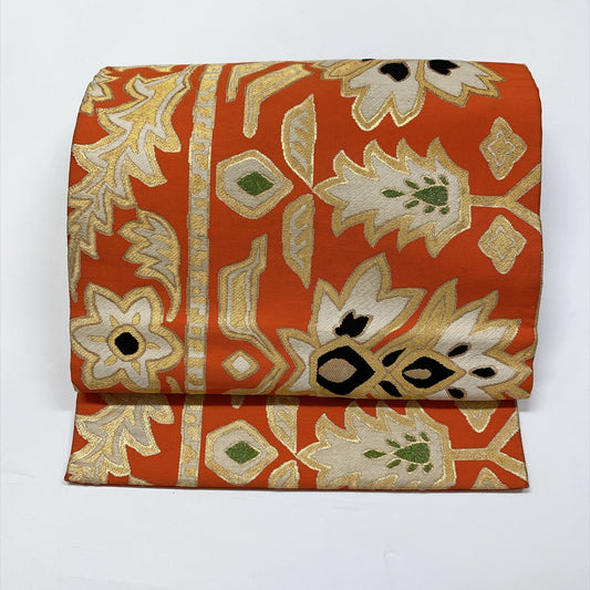 9345# Japanese Vintage Nagoya Obi Belt Kimono Fabric Silk Traditional