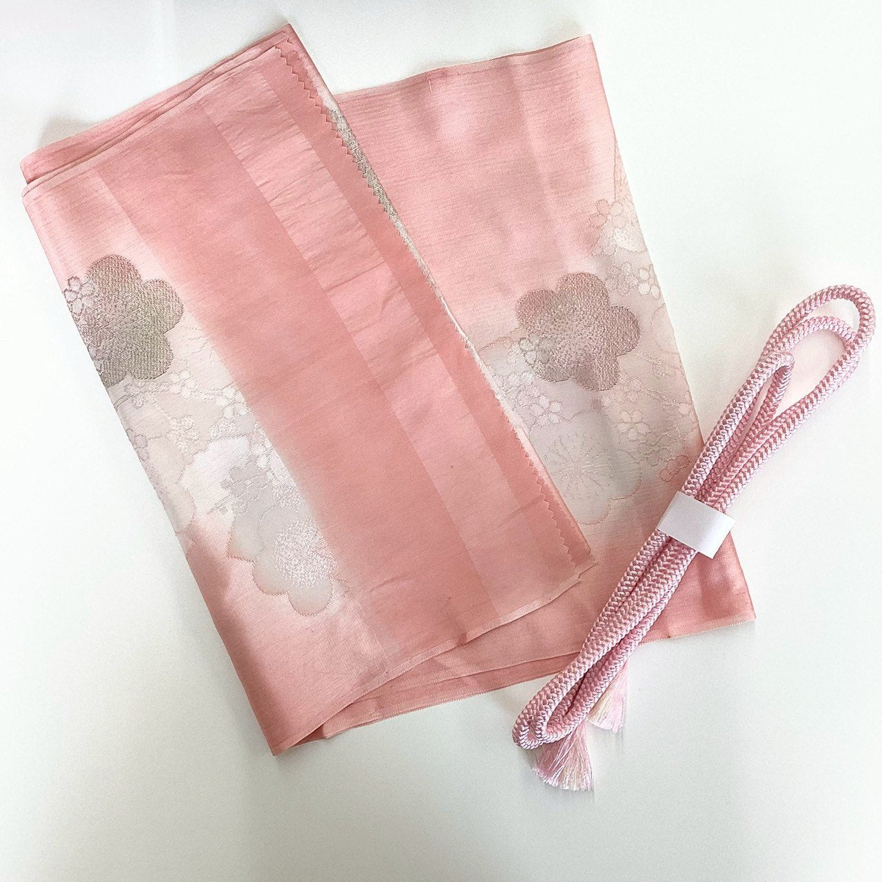 ［8588］帯締め 帯揚げ 梅花地紙文様 金糸 正絹 着物 帯絞め