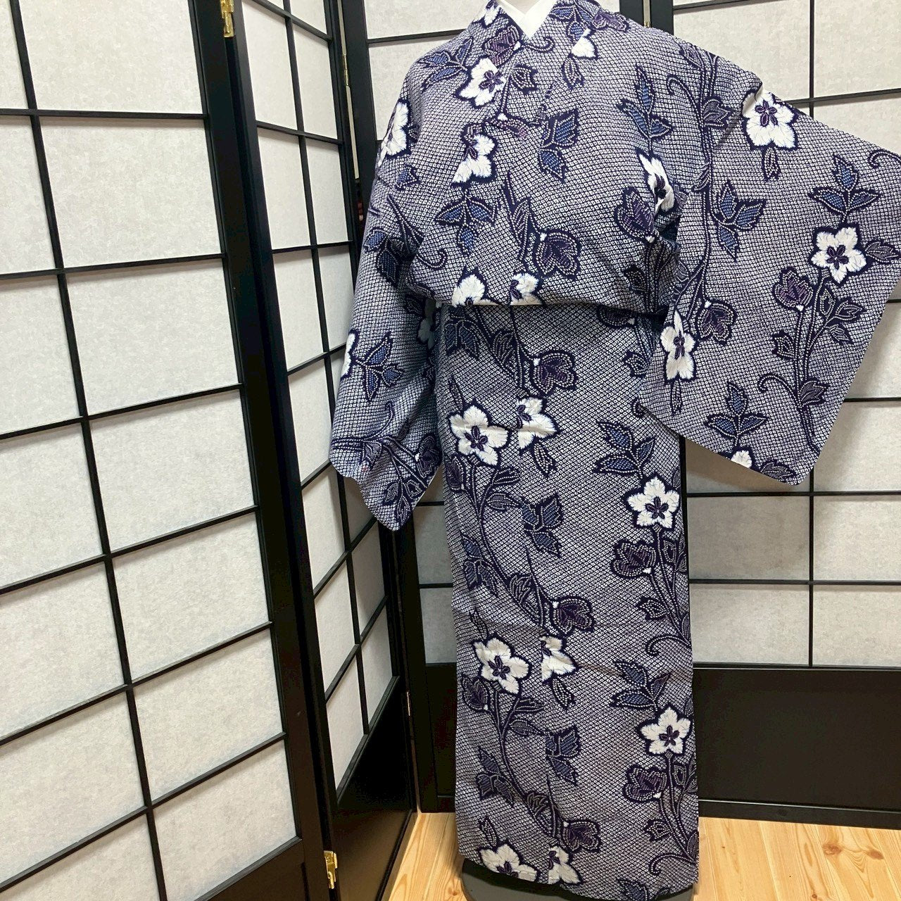 8766# Japanese Yukata Womens Vintage Fabric Cotton Robe Kimono Traditional