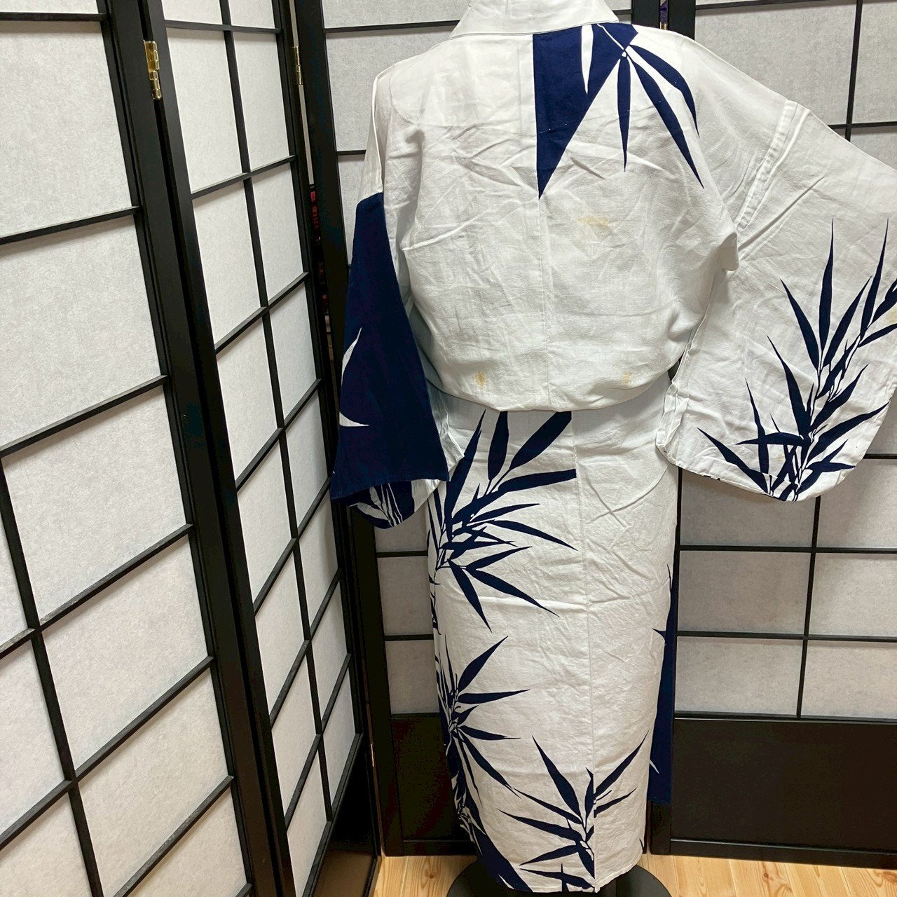 ［9422］浴衣 草木文様 ゆかた レディース 綿 リメイク