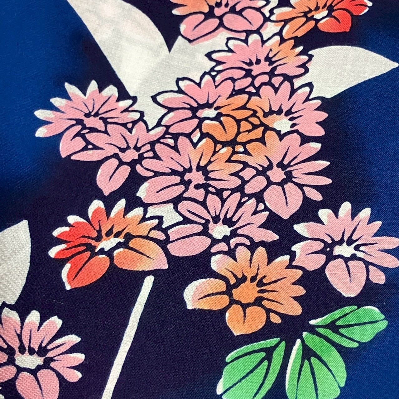［9497］浴衣 美品 草花文様 ゆかた レディース 綿 リメイク