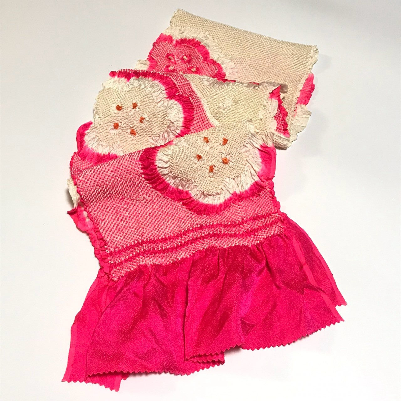 ［9949］帯締め 帯揚げ セット 美品 花吉祥文様 総絞り 金糸 正絹 着物 帯絞め 成人式 振袖
